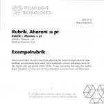 Polar Light Technologies logotyp i övre hörnet, samt ikon i nedre hörnet. Lättare layout samt teckensnitt och exempel på hur dessa ska användas - ett utdrag ur Word-mallen som var en del av det utförda arbetet åt Polar Light Technologies.